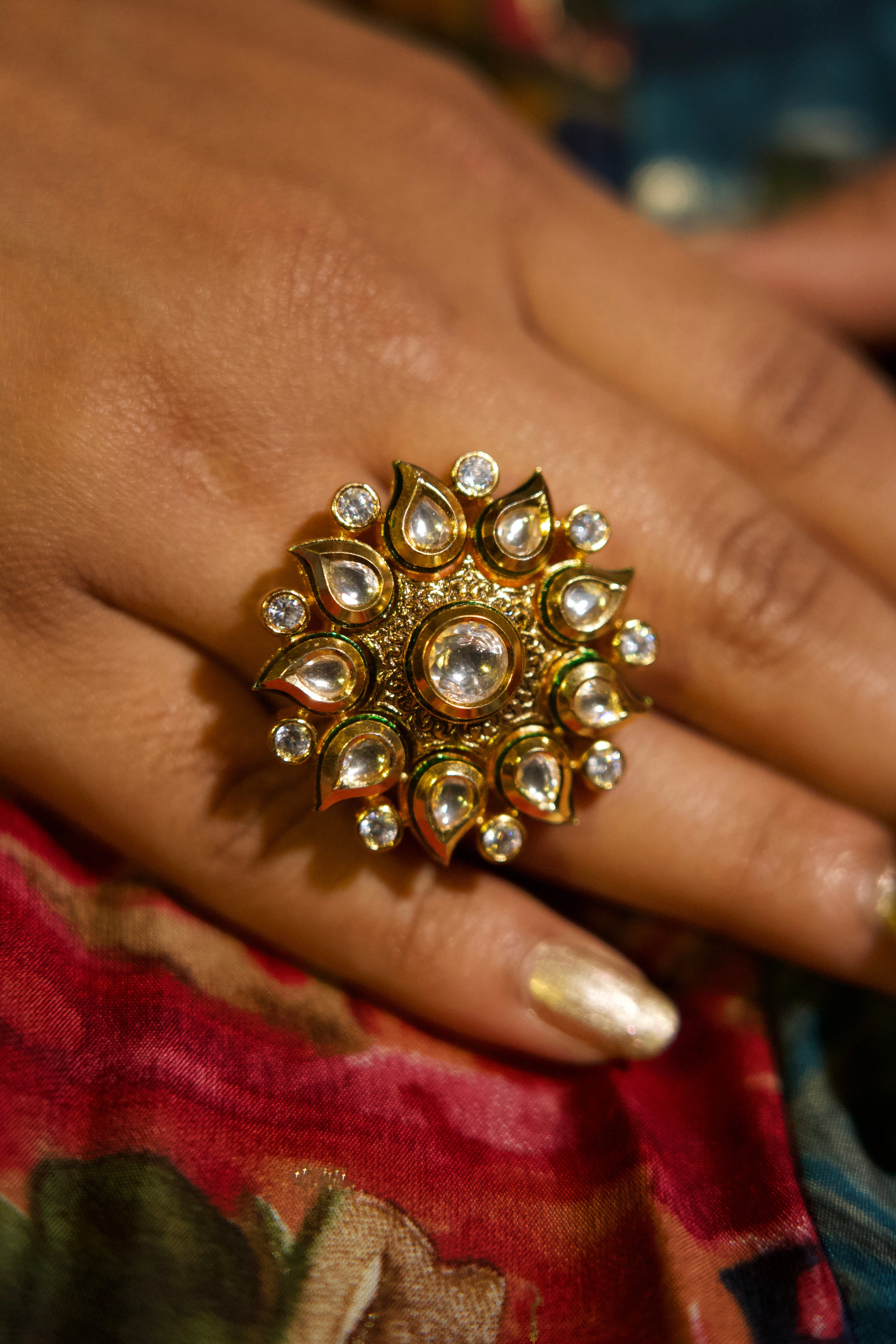 Kundan Stone Gold Plated Ring