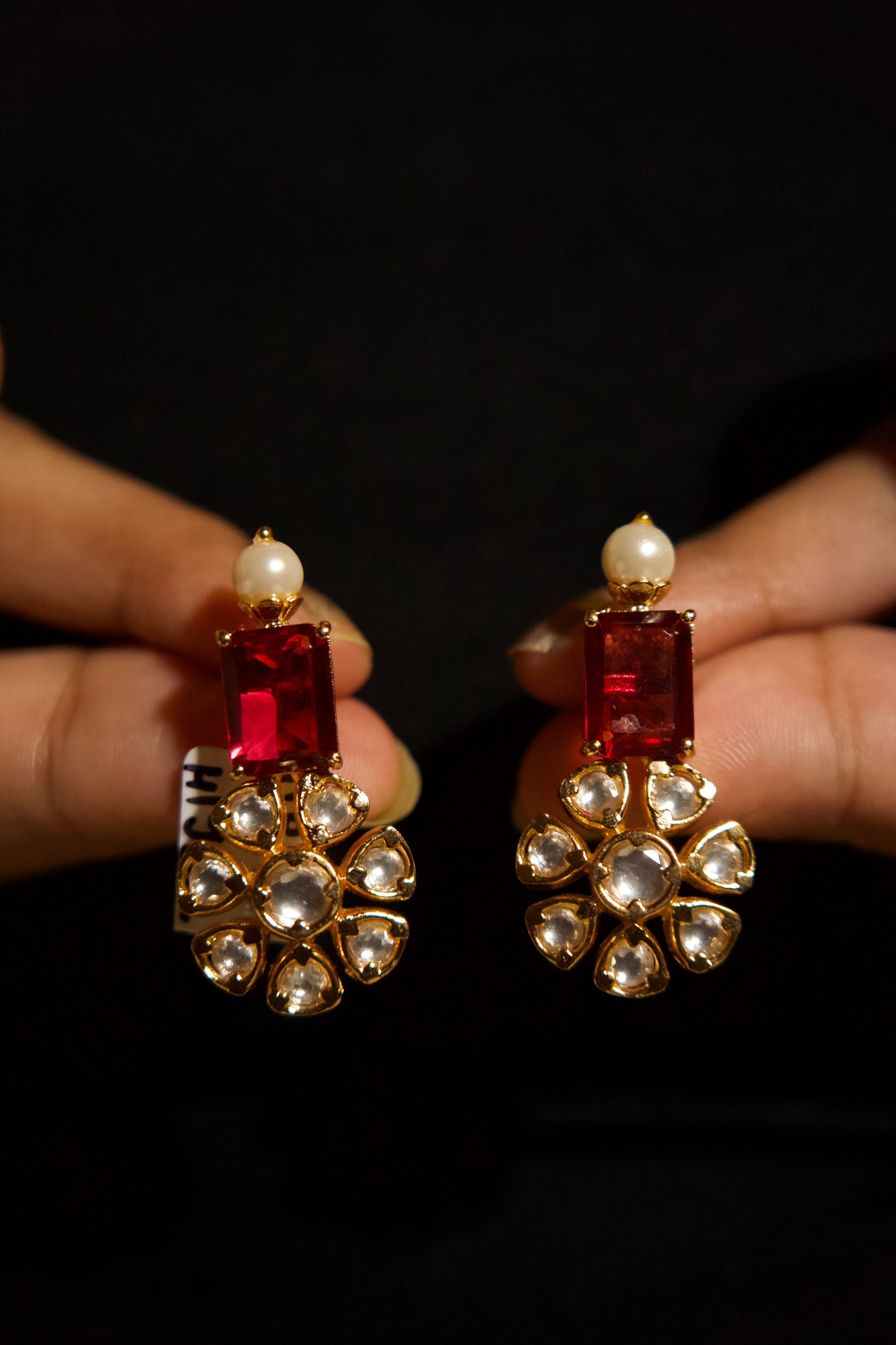 Kundan Ruby Earrings