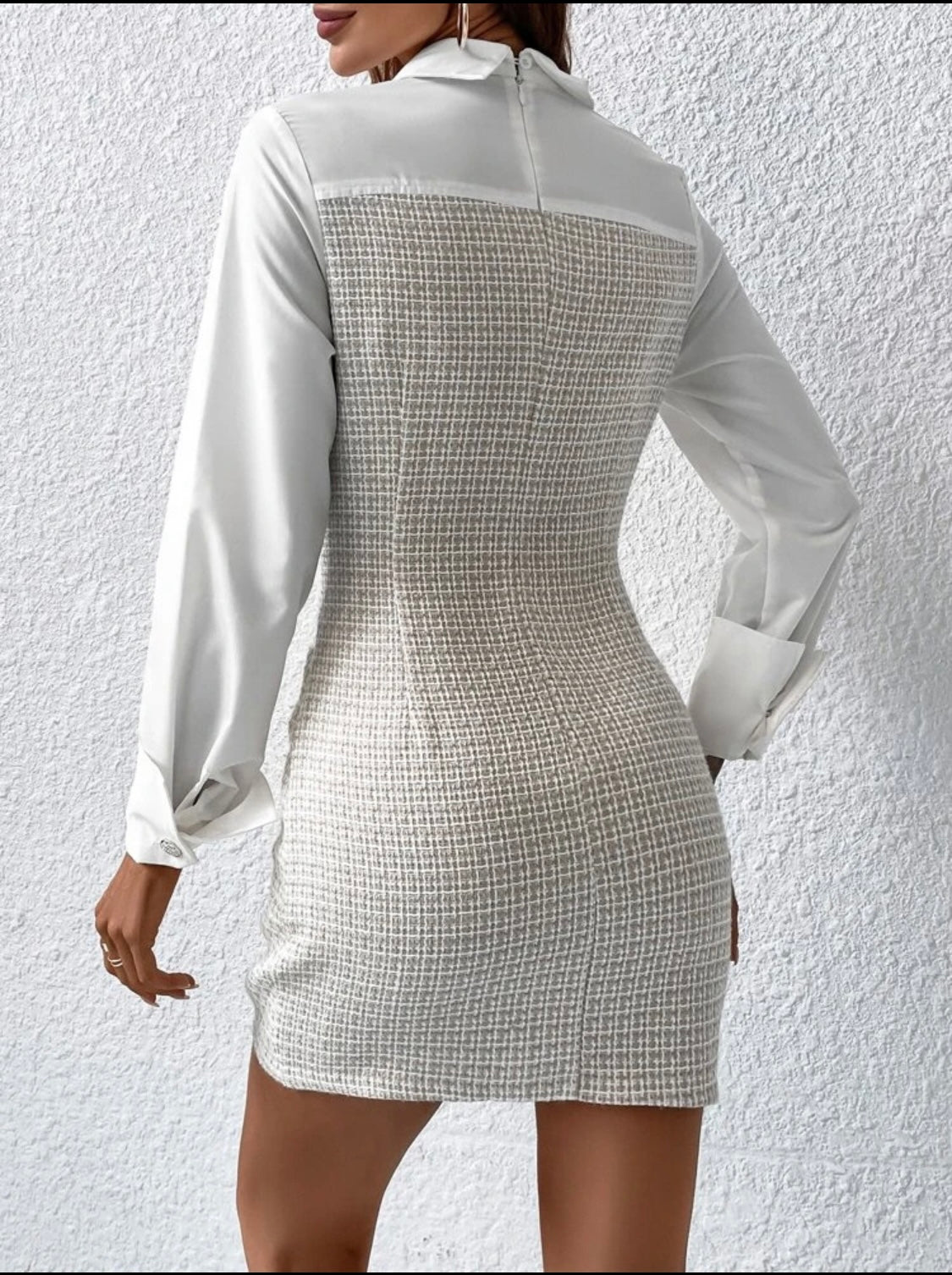 Isha Malviya Tweed Dress - SHEIN Frenchy Solid Button Front Shirt Dress