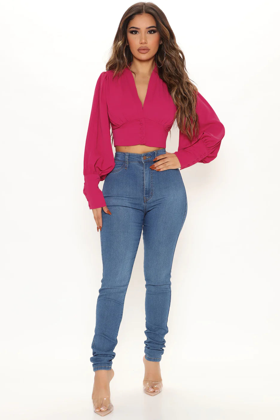 Fashionnova Meetings All Day Cropped Blouse