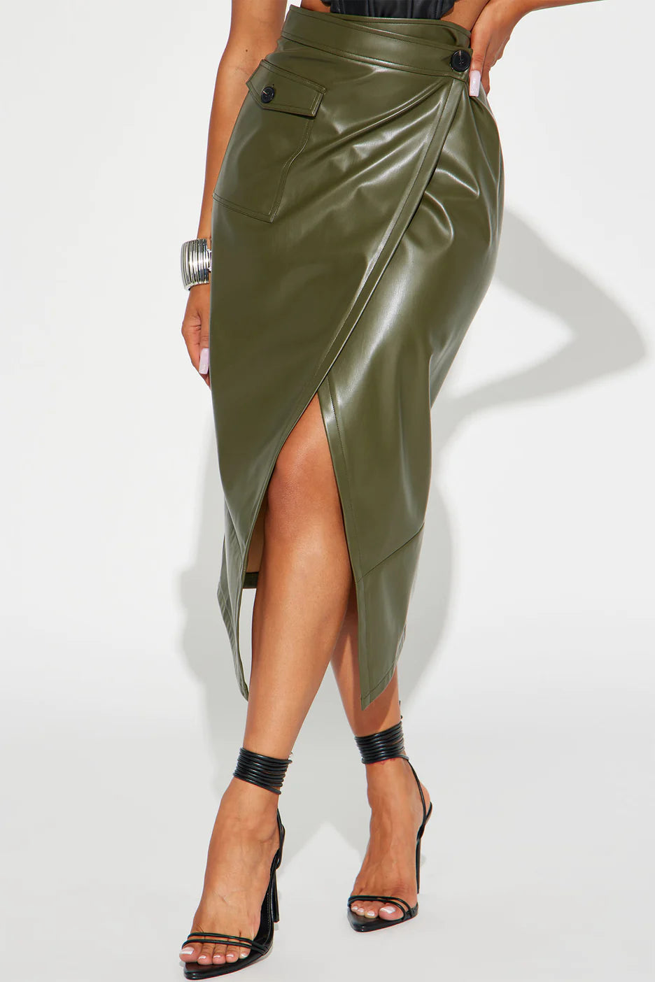 Fashionnova Maeva Faux Leather Midi Skirt