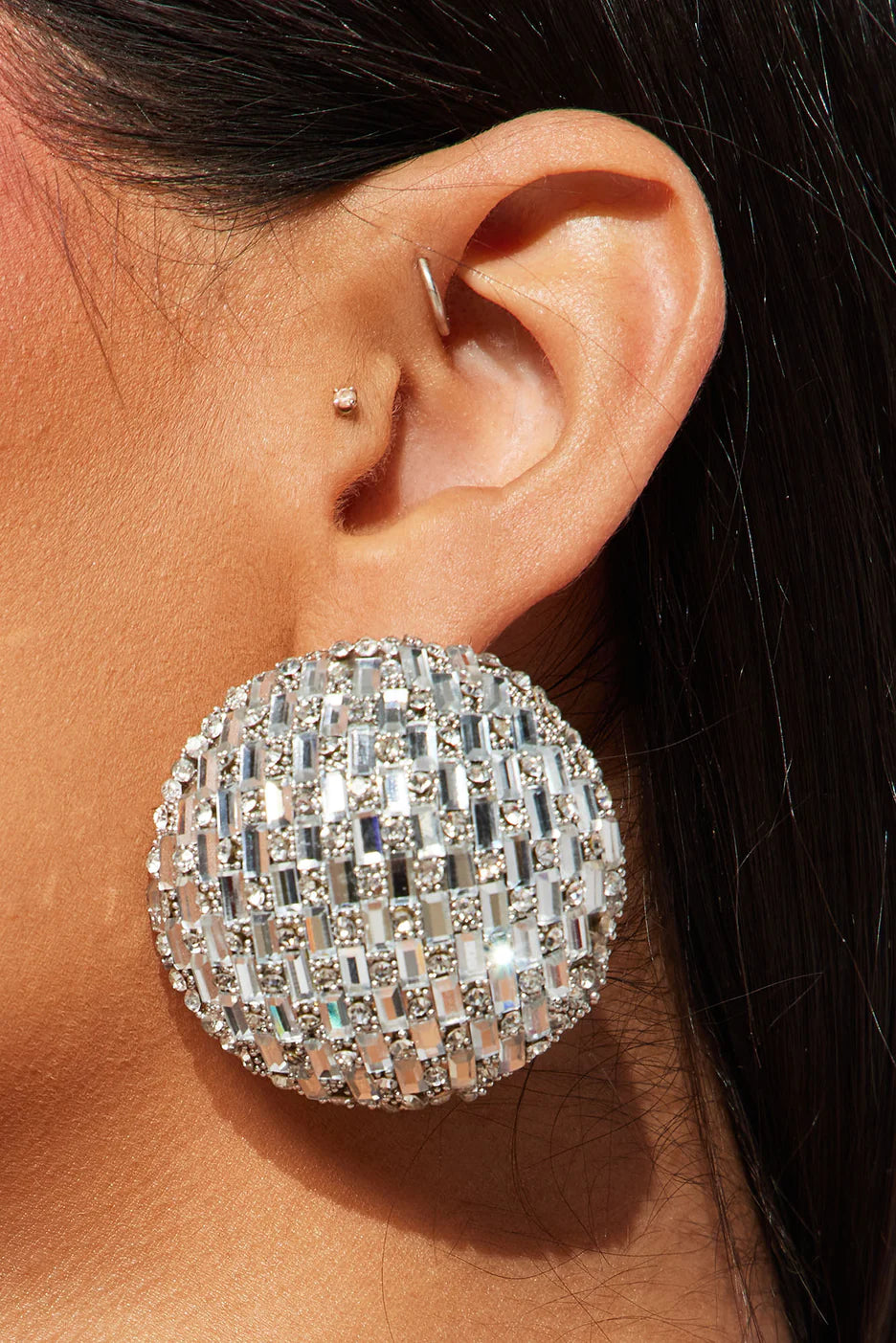 Fashionnova Shine Through Earrings - Clear/Silver