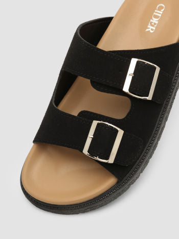 Cider Double Band Buckle Slippers