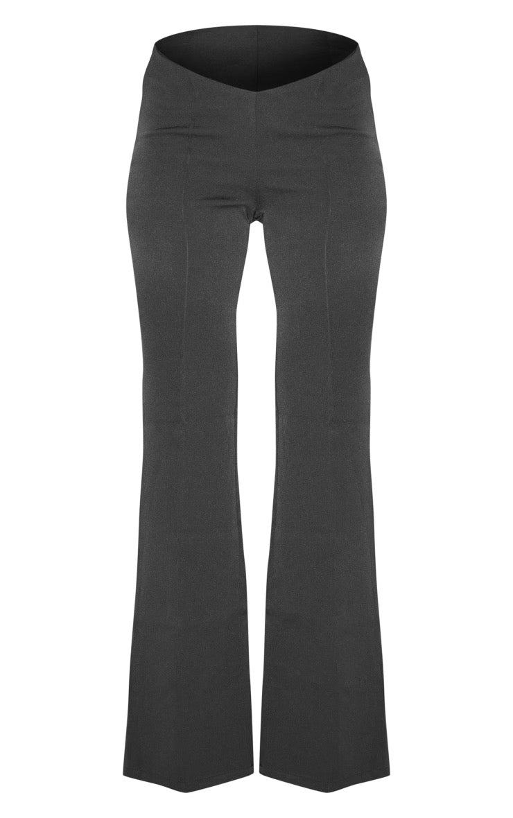 PRETTY LITTLE THING BLACK DIP WAIST TAILORED TROUSERS