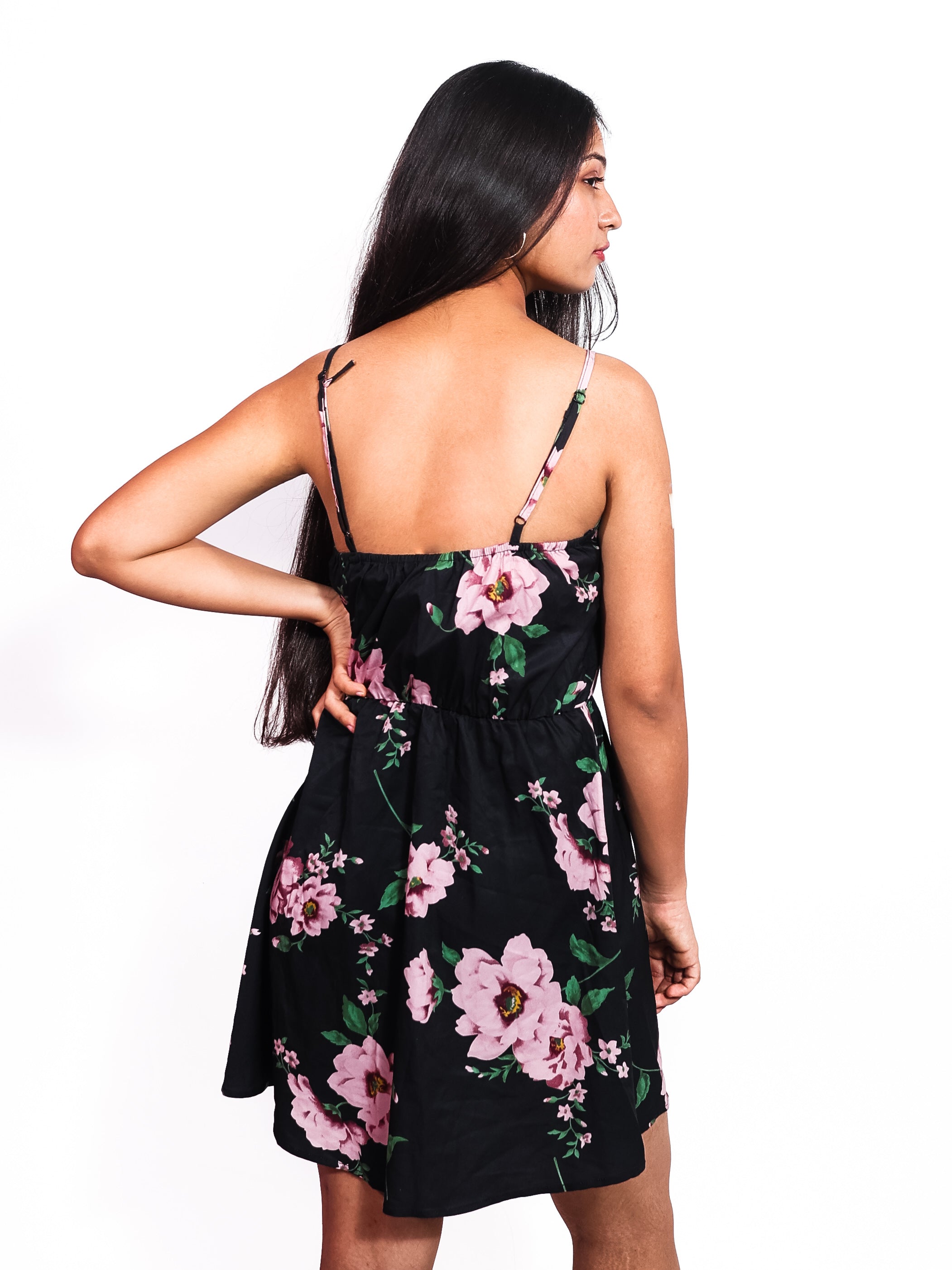 Floral Print Slip Dress - 0407