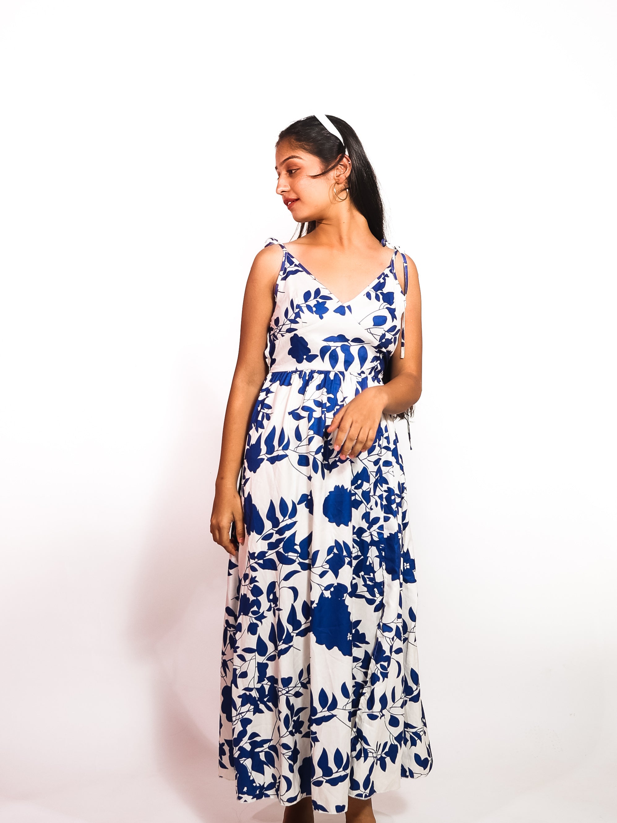 Floral Print Split Thigh Cami Dress - 0390