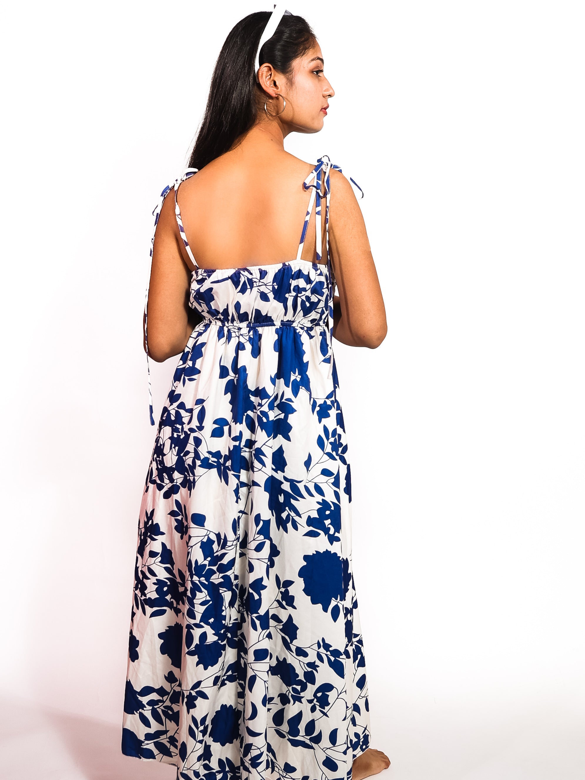 Floral Print Split Thigh Cami Dress - 0390