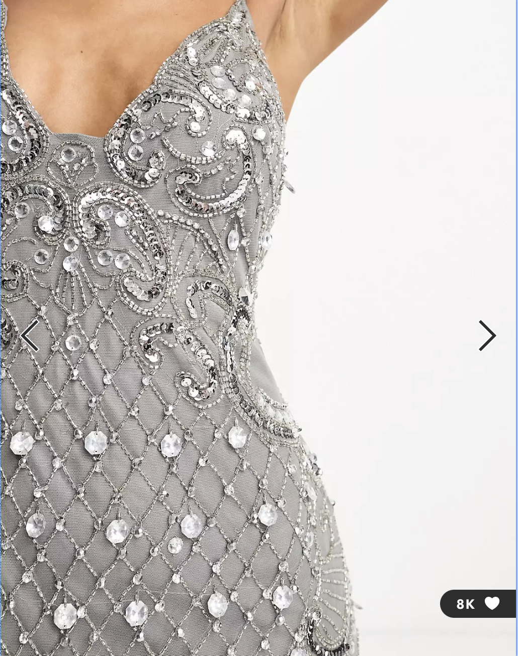 Asos embellished cami midaxi dress with jewelled detail in grey