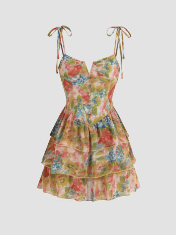 Cider Tie Dye Layered Corset Dress