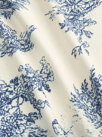 Cider Toile de Jouy Ruched Split Maxi Dress