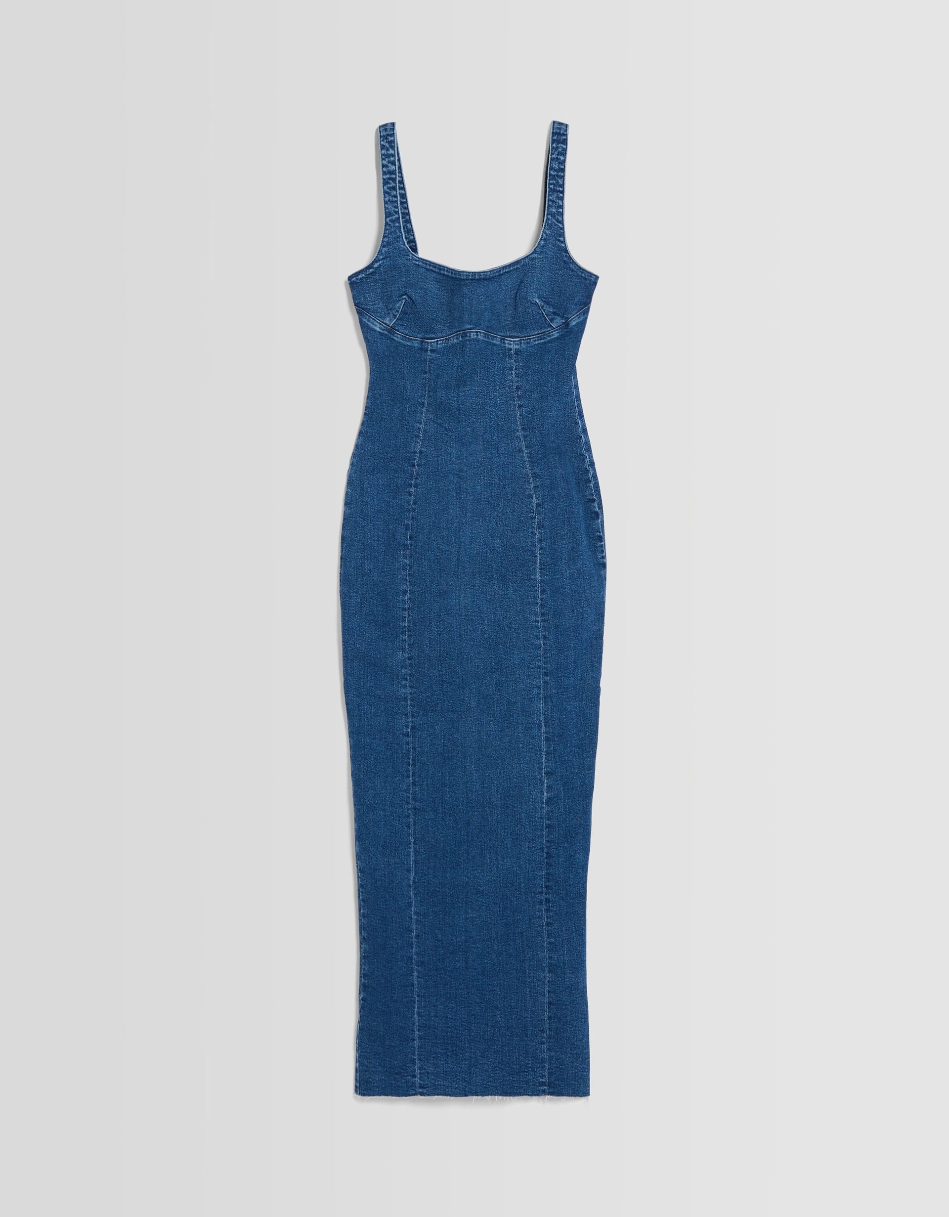 Bershka Long denim dress with straps