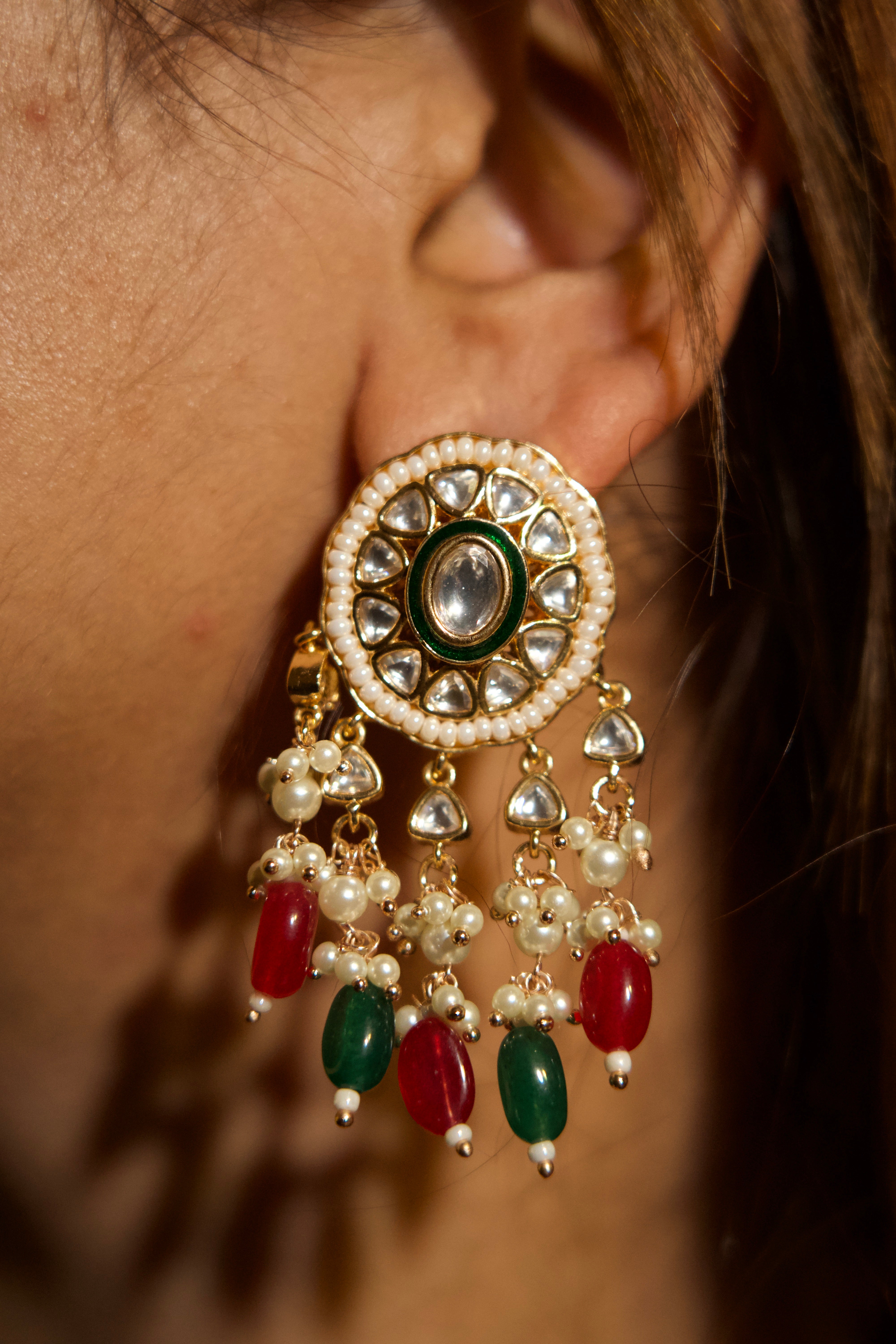 Ethnic Kundan Danglers