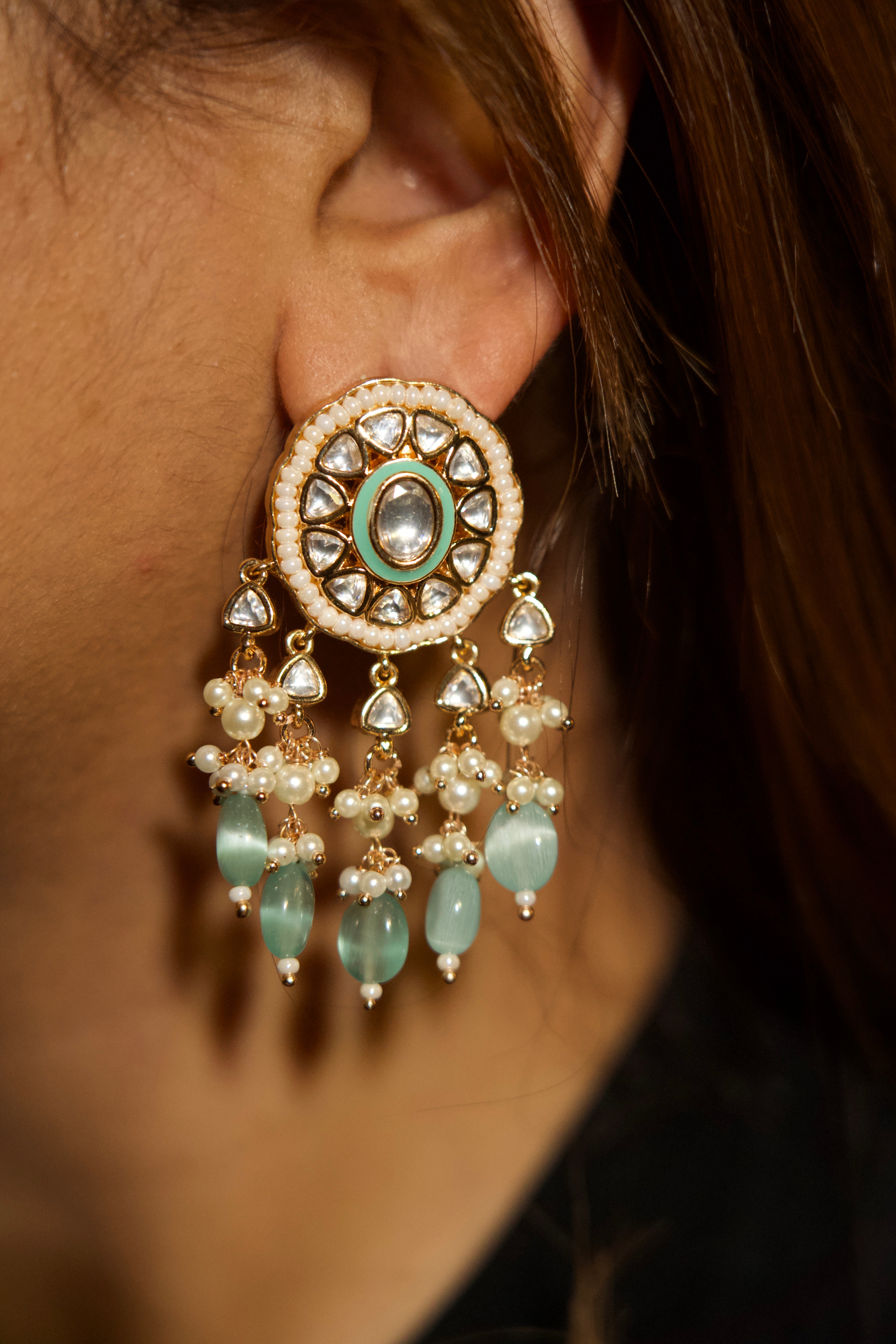 Ethnic Kundan Danglers