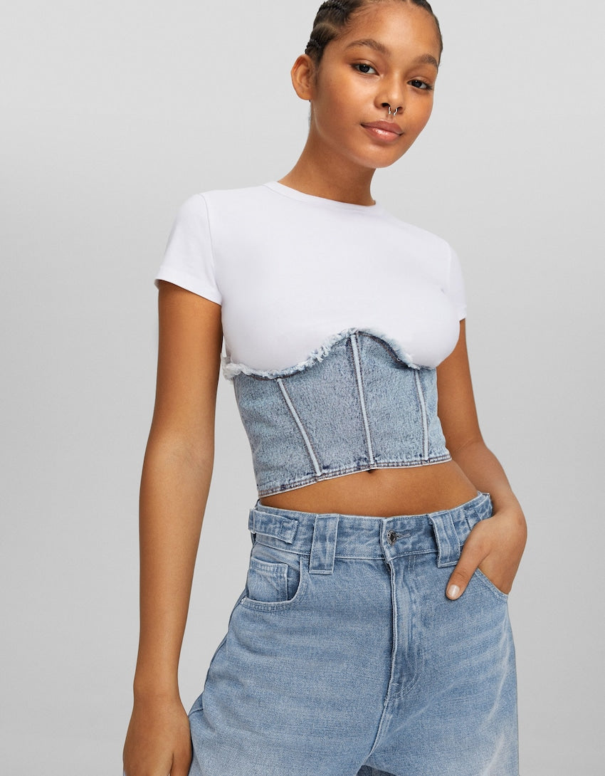 Bershka Denim corset