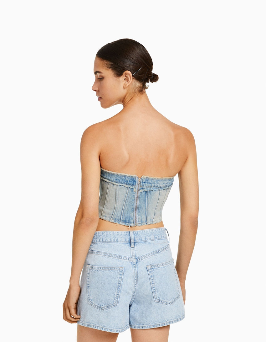 Bershka Denim corset top