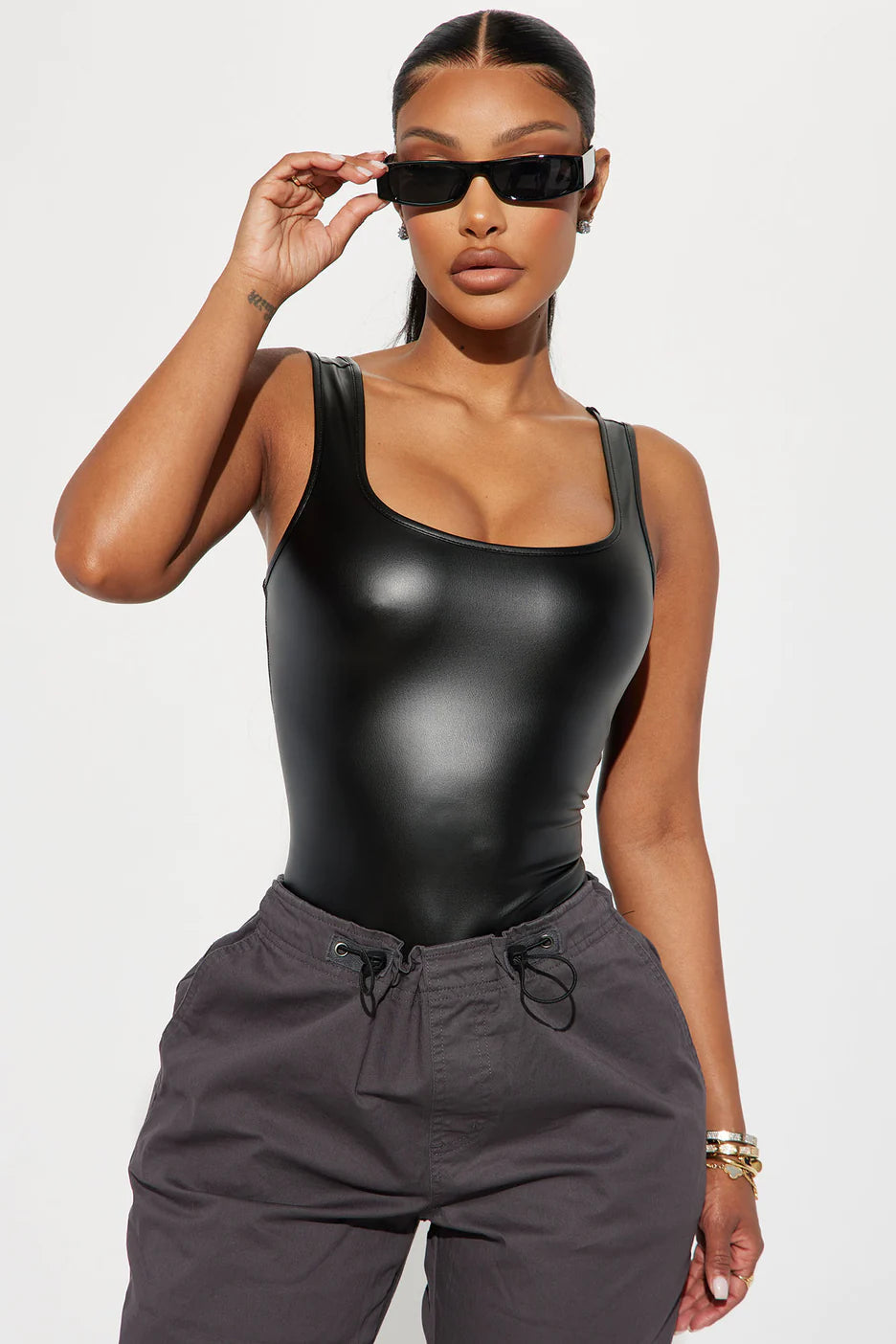 Fashionnova Kayeden Faux Leather Bodysuit