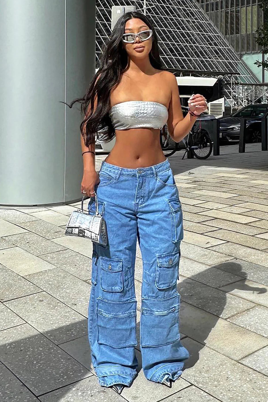 Fashionnova Billie Low Slung Cargo Jeans