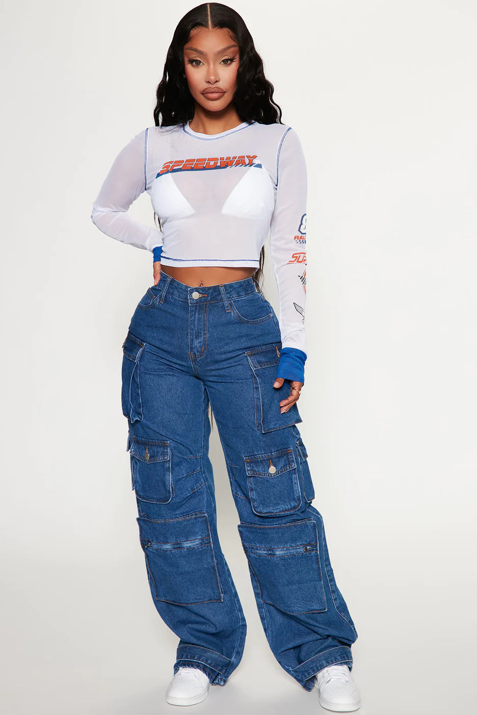 Fashionnova Billie Low Slung Cargo Jeans