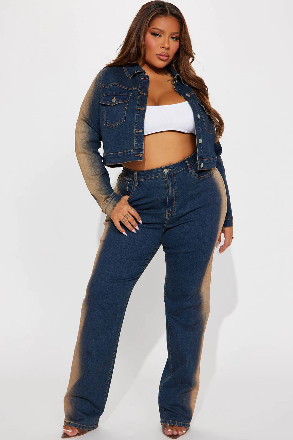 Fashionnova Sand Storm Tinted Stretch Straight Leg Jeans