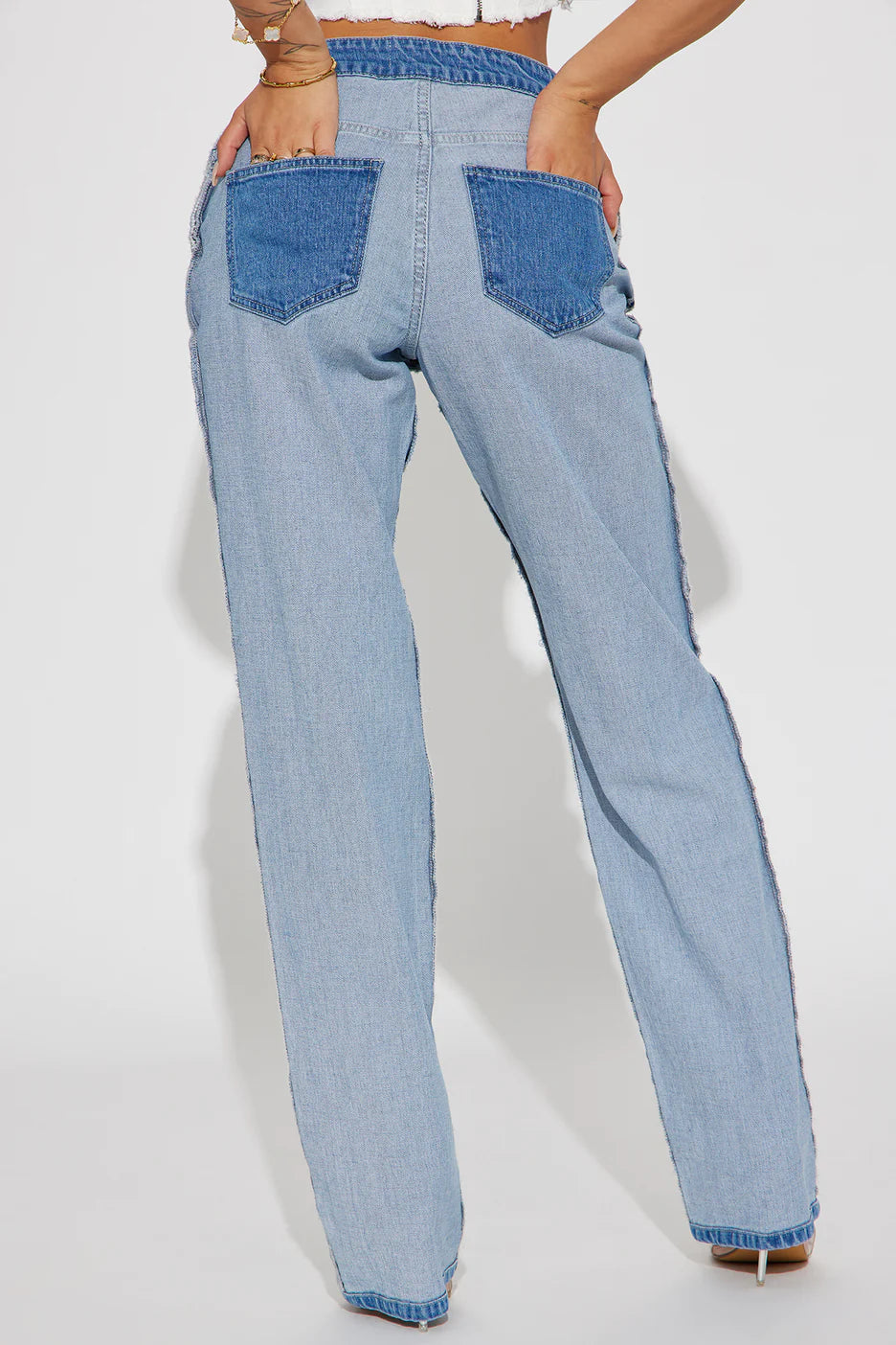 Fashionnova Inside Out Non Stretch Straight Leg Jean