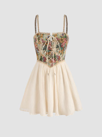 Cider Secret Garden Corset Mini Dress