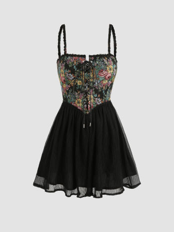 Cider Secret Garden Corset Mini Dress