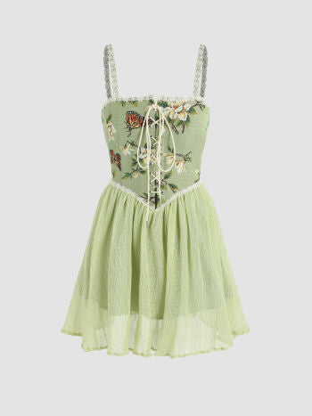 Cider Secret Garden Corset Mini Dress