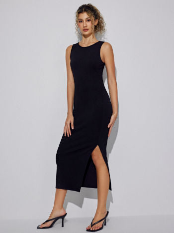 Cider Split Sleeveless Midi Dress