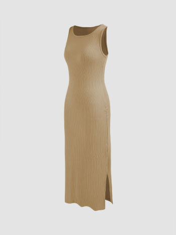 Cider Split Sleeveless Midi Dress