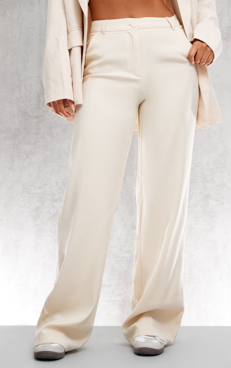 PRETTY LITTLE THING LILAC HIGH WAIST WOVEN STRAIGHT LEG TROUSERS