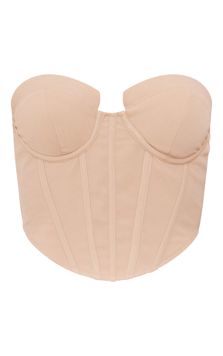 PRETTY LITTLE THING STONE STRUCTURED STRAPLESS CORSET