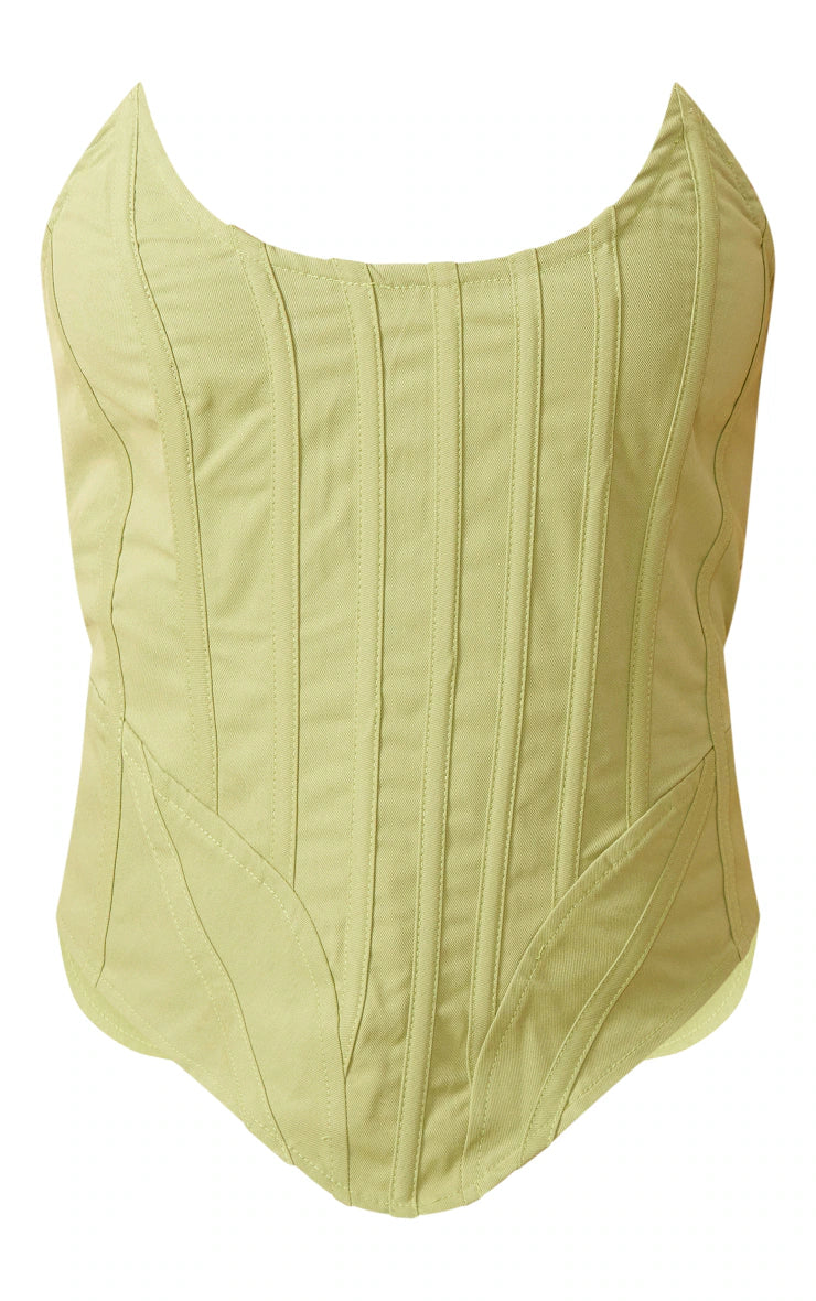 PRETTY LITTLE THING KHAKI CARGO BONED LONGLINE STRUCTURED CORSET