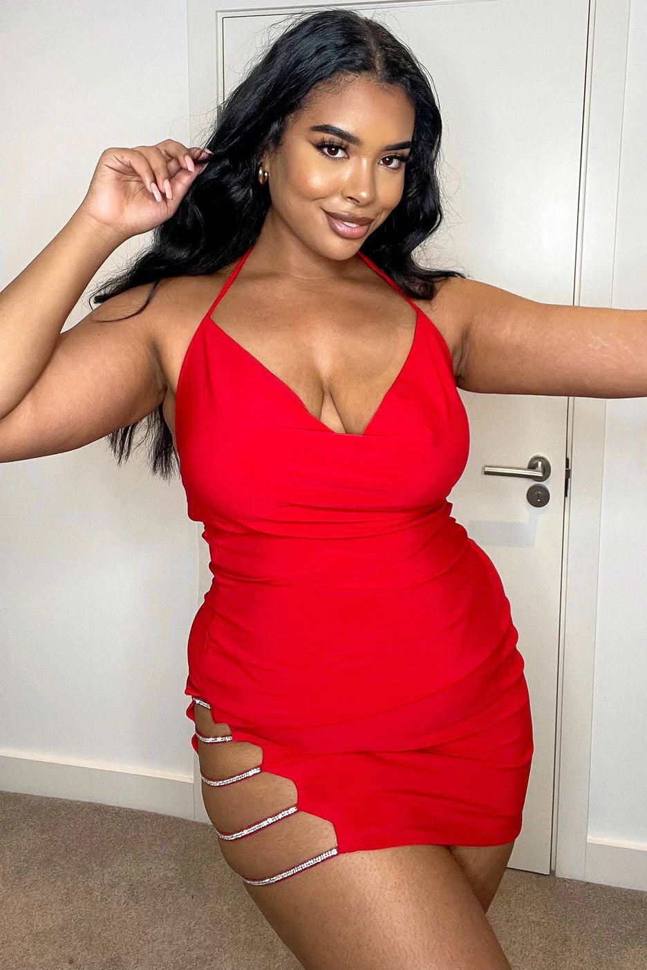 Fashionnova Kelsey Cowl Neck Mini Dress