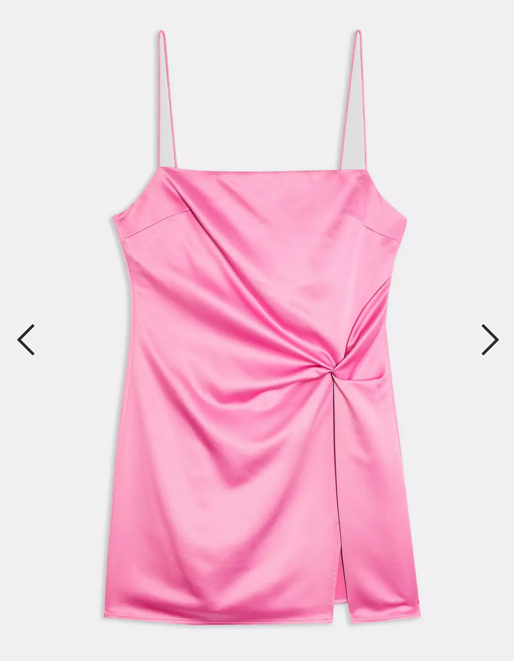 Topshop satin mini dress with knot detail in pink - 0246